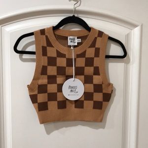 Princess Polly knitted crop top vest size XS/S